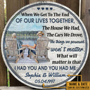 Personalized Lake Old Couple When We Get Date Custom Wood Circle Sign