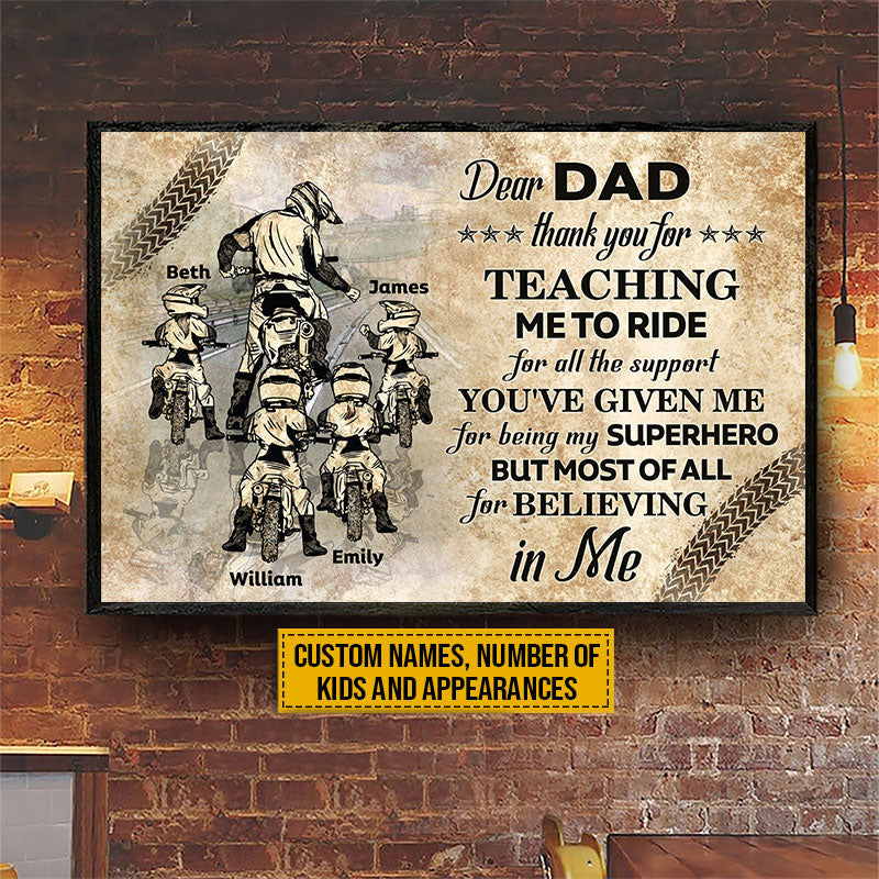 Personalized Motorcycle Riding Dad Thank You Custom Poster