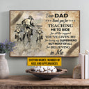Personalized Motorcycle Riding Dad Thank You Custom Poster