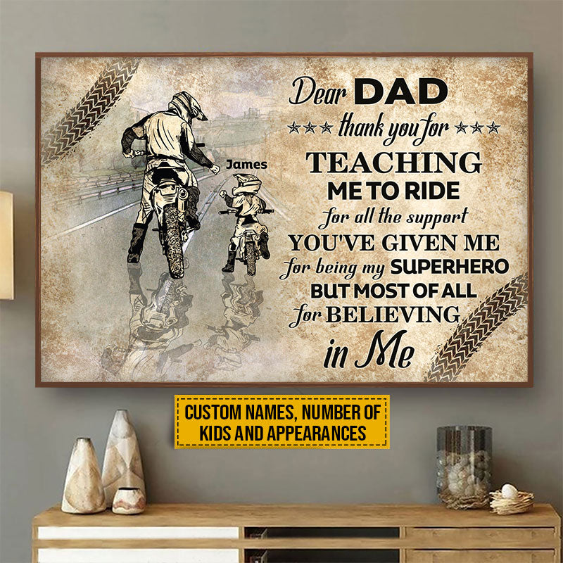 Personalized Motorcycle Riding Dad Thank You Custom Poster