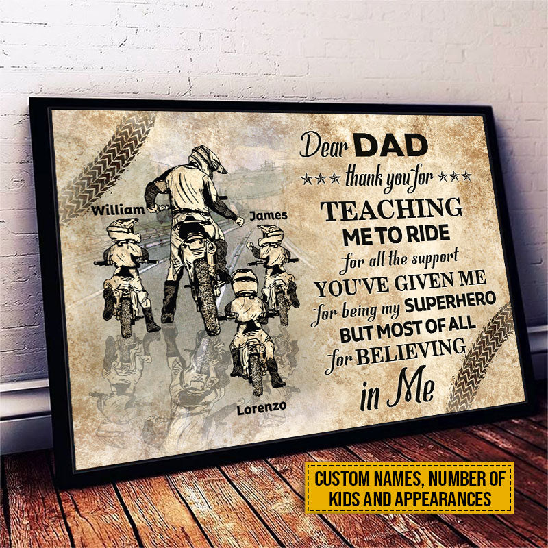 Personalized Motorcycle Riding Dad Thank You Custom Poster
