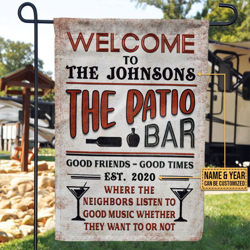 Drapeau personnalisé pour patio et arrière-cour : écoutez de la bonne musique