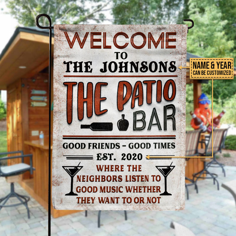 Drapeau personnalisé pour patio et arrière-cour : écoutez de la bonne musique