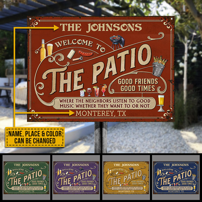 Personalized Patio Grilling Listen To The Good Music Color Custom Classic Metal Signs