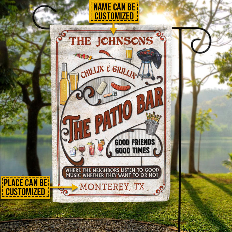 Drapeau personnalisé pour grillades sur la terrasse rouge : écoutez la bonne musique et détendez-vous