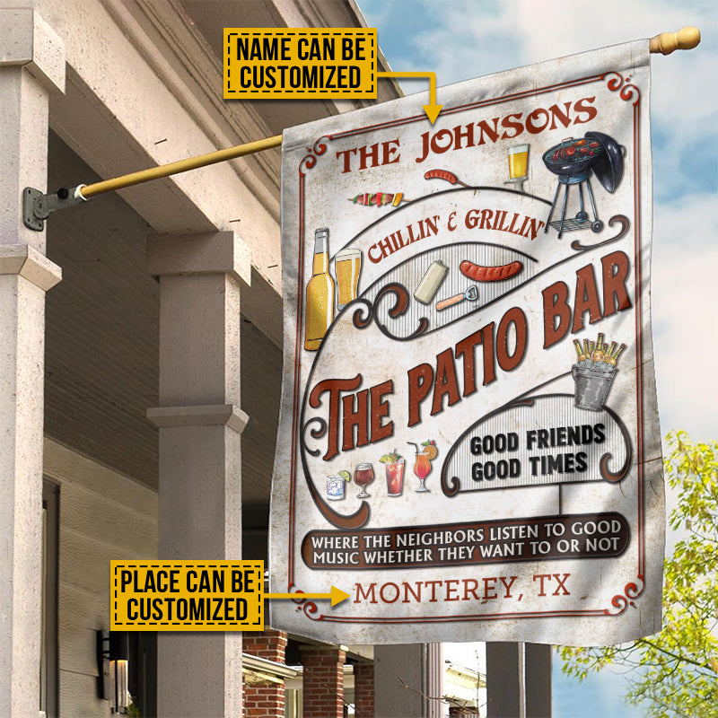 Drapeau personnalisé pour grillades sur la terrasse rouge : écoutez la bonne musique et détendez-vous