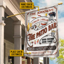 Drapeau personnalisé pour grillades sur la terrasse rouge : écoutez la bonne musique et détendez-vous