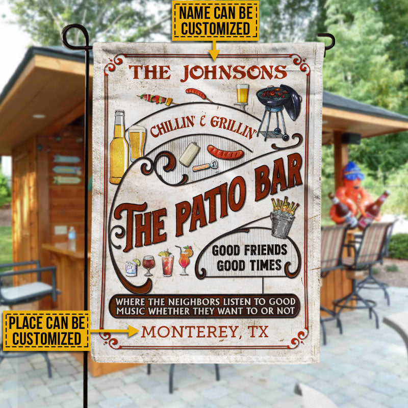 Drapeau personnalisé pour grillades sur la terrasse rouge : écoutez la bonne musique et détendez-vous