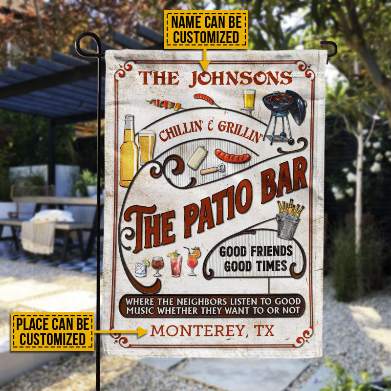 Drapeau personnalisé pour grillades sur la terrasse rouge : écoutez la bonne musique et détendez-vous