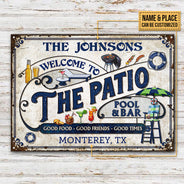 Personalized Patio Pool Good Friends Good Times Custom Classic Metal Signs