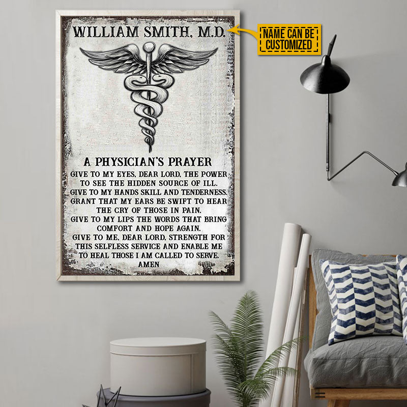 Personalized Physician Prayer Customized Poster