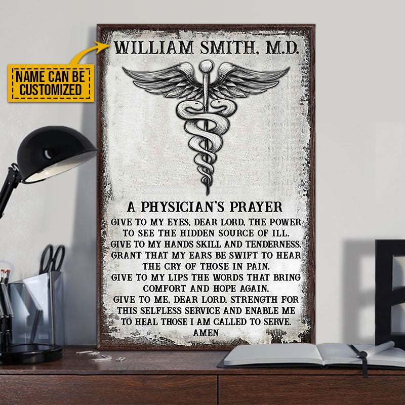 Personalized Physician Prayer Customized Poster