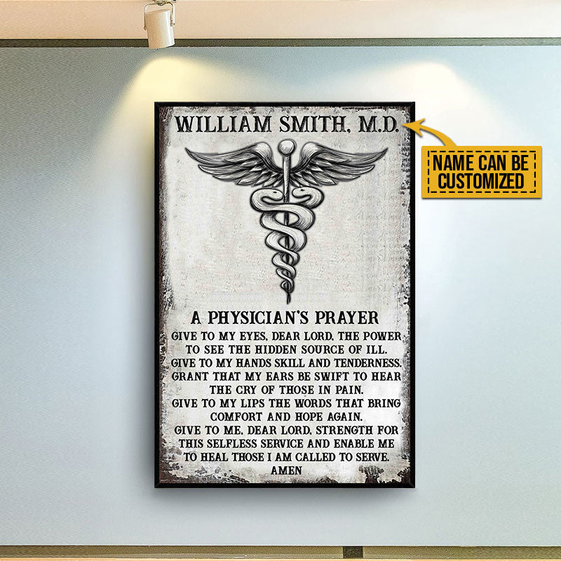 Personalized Physician Prayer Customized Poster