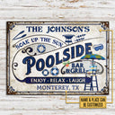 Personalized Pool Bar & Grill Customized Classic Metal Signs