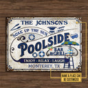 Personalized Pool Bar & Grill Customized Classic Metal Signs