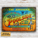 Personalized Pool Summer Vibe Bar & Grill Custom Classic Metal Signs