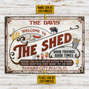 Personalized Shed Grilling Red Listen To The Good Music Custom Classic Metal Signs