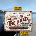 Personalized Shed Grilling Red Listen To The Good Music Custom Classic Metal Signs
