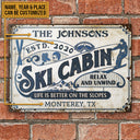 Panneaux métalliques classiques personnalisés « La vie au ski est meilleure sur les pistes »