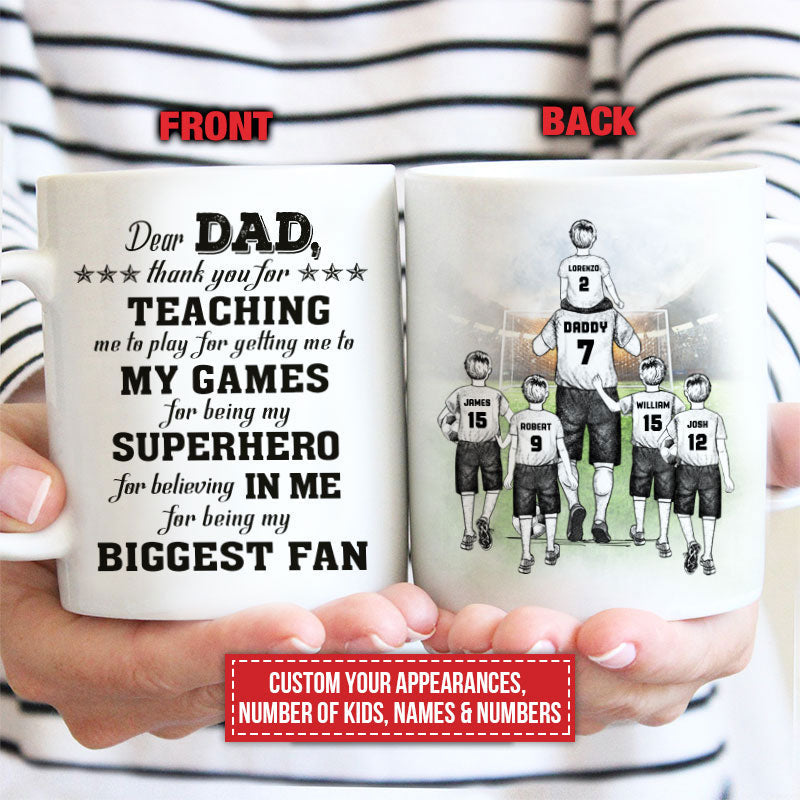 Personalized Soccer Dad And Child Thank You Custom Kid Custom Mug