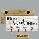Personalized Starter Home State Home Sweet Home Custom Wood Key Holder