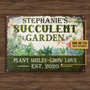 Personalized Succulent Garden Grow Love Customized Classic Metal Signs