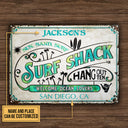 Personalized Surfing Surf Shack Hang Out Customized Classic Metal Signs