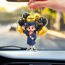 Photo,Graduation,Happy - Custom Photo 3D Effect Happy Graduation Kid - Personalized Acrylic Car Hanger
