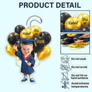 Photo,Graduation,Happy - Custom Photo 3D Effect Happy Graduation Kid - Personalized Acrylic Car Hanger
