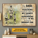 Personalized American Football Dad And Child Thank You Custom Kids Custom Poster