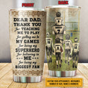 Personalized American Football Dad And Child Thank You Custom Kids Custom Tumbler
