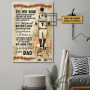 Personalized Baseball Dad And Son Never Lose Customized Poster