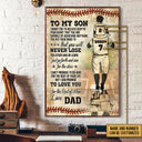 Personalized Baseball Dad And Son Never Lose Customized Poster