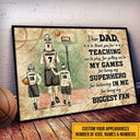 Personalized Basketball Dad And Child Custom Kid Thank You Custom Poster