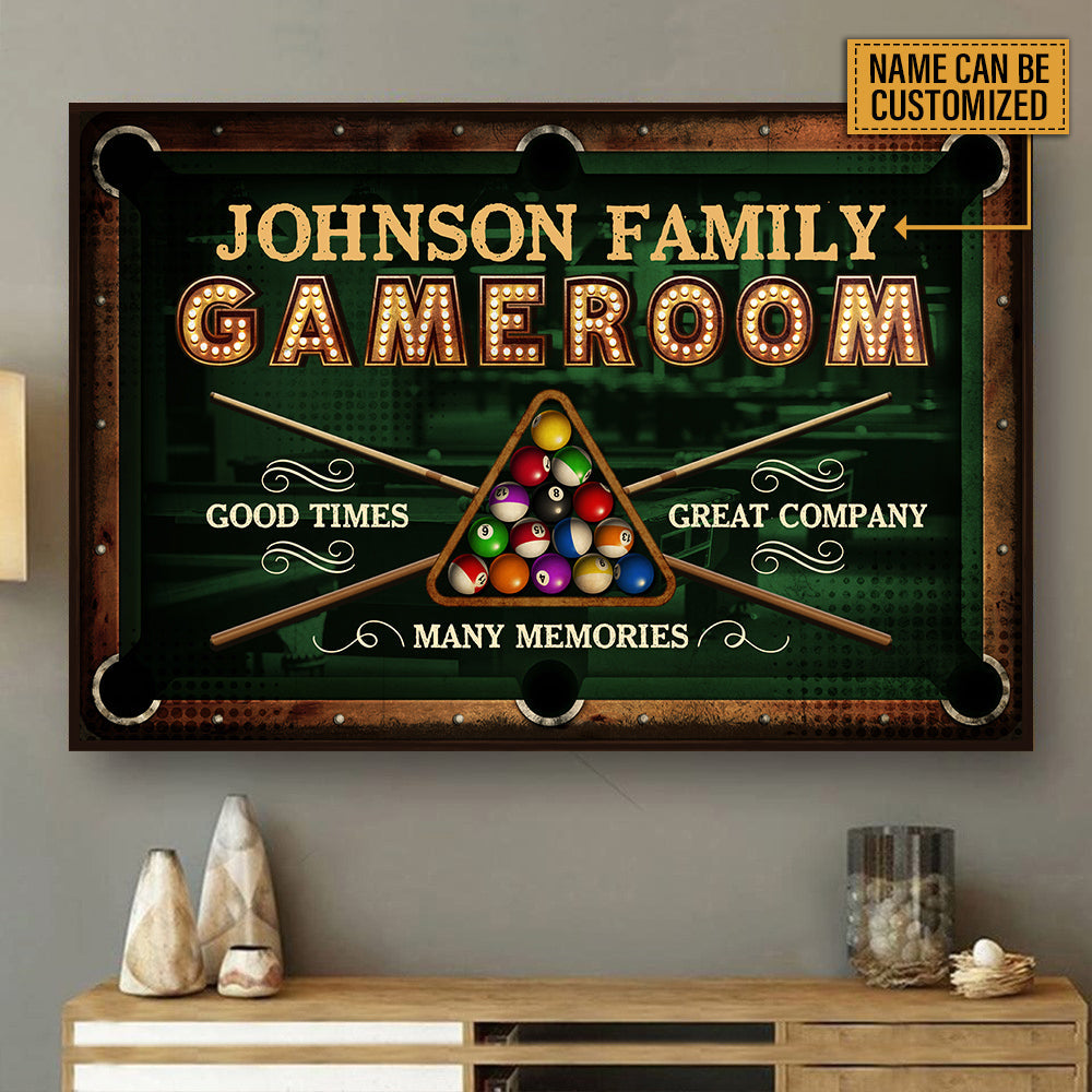 Affiche personnalisée « Billard Game Room Good Times »