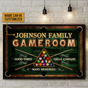 Affiche personnalisée « Billard Game Room Good Times »