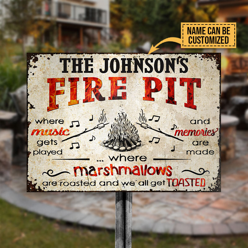 Foyer de camping personnalisé Get Toasted Horizontal Custom Classic Metal Signs