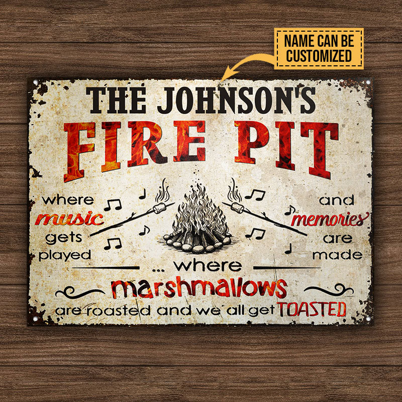 Foyer de camping personnalisé Get Toasted Horizontal Custom Classic Metal Signs