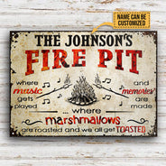 Foyer de camping personnalisé Get Toasted Horizontal Custom Classic Metal Signs