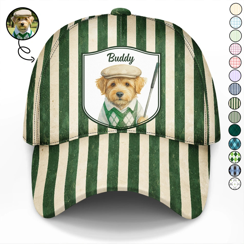 Custom Photo Realistic Watercolor Art Dog Cat Pet Portrait Vintage - Personalized Classic Cap