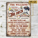 Personalized Deck Grilling Red Gather With Friends Custom Classic Metal Signs