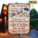 Personalized Deck Grilling Red Gather With Friends Custom Classic Metal Signs