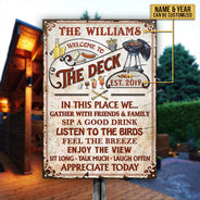 Personalized Deck Grilling Red Gather With Friends Custom Classic Metal Signs