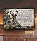 Personalized Deer Couple Camo We're A Team Poster