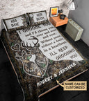 Personalized Deer Keep Choosing Couple Camo Quilt Bedding