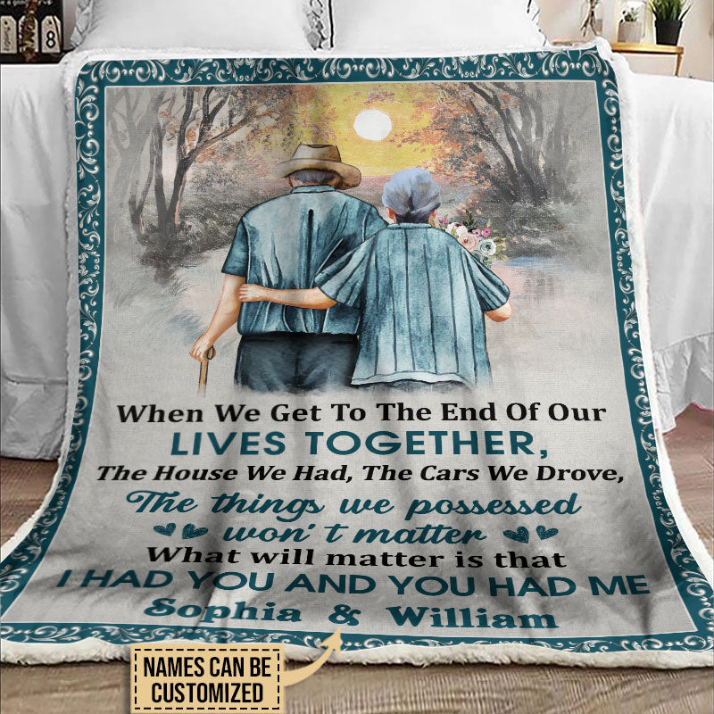 Personalized Family Old Couple When We Get Customized Fleece Blanket