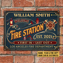 Personalized Firefighter Welcome Fire Station Custom Classic Metal Signs