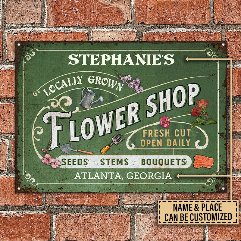 Fleuristerie personnalisée Magasin de fleurs Enseignes métalliques classiques personnalisées