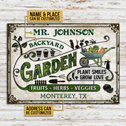 Panneaux métalliques classiques personnalisés avec sourires de plantes potagères de jardin
