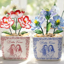 Gift For Bestie,Old Best friends,Love - Custom Photo Pencil Sketch A True Friendship Is A Journey Without An End - Personalized Glass Flower Plant Pot